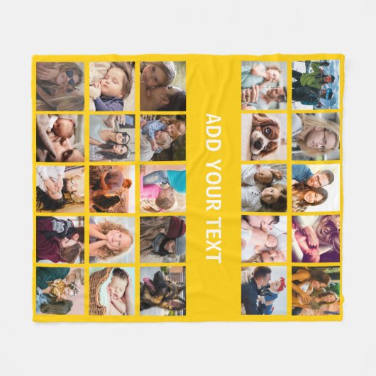 25 FotoCollage gelb Fleecedecke (Vorderseite (Horizontal))