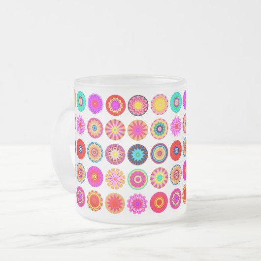 25-Fraktal-Mandalas - individuell angepasst Mattglastasse (Vorderseite Links)