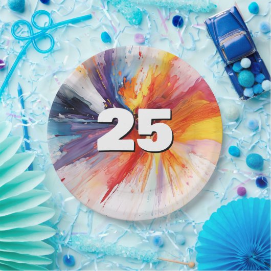 25. Geburtstag Anstrich Pappteller (Party)