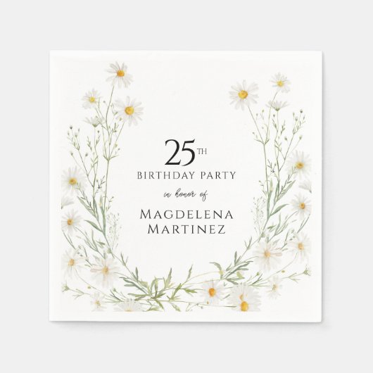 25. Geburtstag April Geburtsmonatsblume Serviette (Vorderseite)