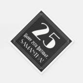 25. Geburtstag ~ Art Deco Inspiriert Look "25", Na Serviette (Ecke)