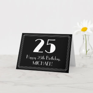 25. Geburtstag ~ Art Deco inspiriertes Aussehen "2 Karte