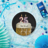 25. Geburtstag Bier mit Kerzen Pappteller (Party)