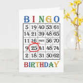 25. Geburtstag Bingo-Karte Karte (Gelbe Blume)