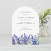 25. Geburtstag Blue Larkspur Juli Geburtstag Blume Einladung (Stehend Vorderseite)