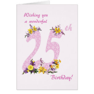 25. Geburtstag Blume Dekorierte Zahlen