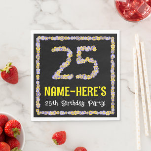 25. Geburtstag: Blumennummer, Individuelle Name, B Serviette