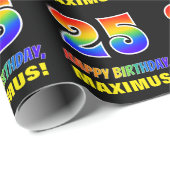 25. Geburtstag: Bold, Fun, Simple, Rainbow 25 Geschenkpapier (Rolleneckpunkt)