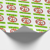 25. Geburtstag Computer Gamer Geschenkpapier (Ecke)