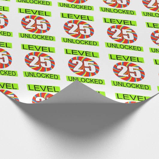 25. Geburtstag Computer Gamer Geschenkpapier (Ecke)