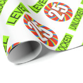 25. Geburtstag Computer Gamer Geschenkpapier (Rolleneckpunkt)