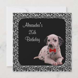 25. Geburtstag - Dalmierung & Animal Print Frame Einladung