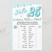 25. Geburtstag Dieses oder jenes Spiel (Vorne/Hinten)