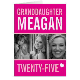 25. Geburtstag drei Fotos rosa Enkelin