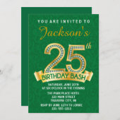 25. Geburtstag Einladung Diamond Milestone Einladu (Vorne/Hinten)