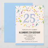 25. Geburtstag Einladungen Confetti (Vorne/Hinten)