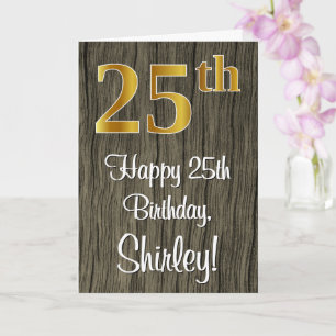 25. Geburtstag: Elegante Imitate Gold Look #, Imit Karte