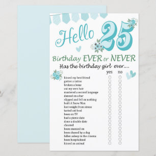 25. Geburtstag Ever oder Nie Game