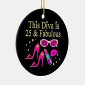 25. GEBURTSTAG FABULOUS DIVA DESIGN KERAMIKORNAMENT (Rechts)