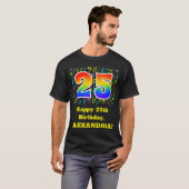 25. Geburtstag: Farbige Musiksymbole, Regenbogen 2 T-Shirt (Vorne ganz)