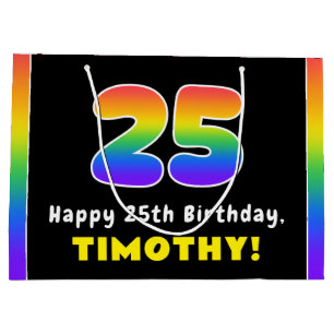 25. Geburtstag: Farbiger Regenbogen # 25, Individu Große Geschenktüte