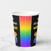 25. Geburtstag: Farbiger Regenbogen # 25, Individu Pappbecher (Rechts)