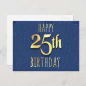 25. Geburtstag Feiertagspostkarte (Vorne/Hinten)