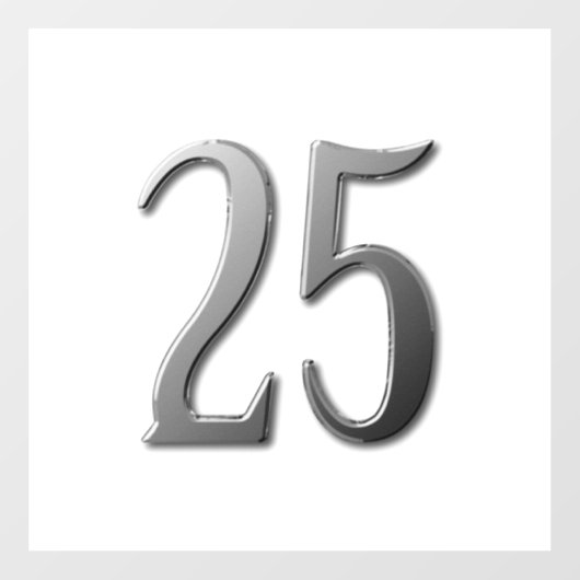 25. Geburtstag Fensteraufkleber (Blatt)