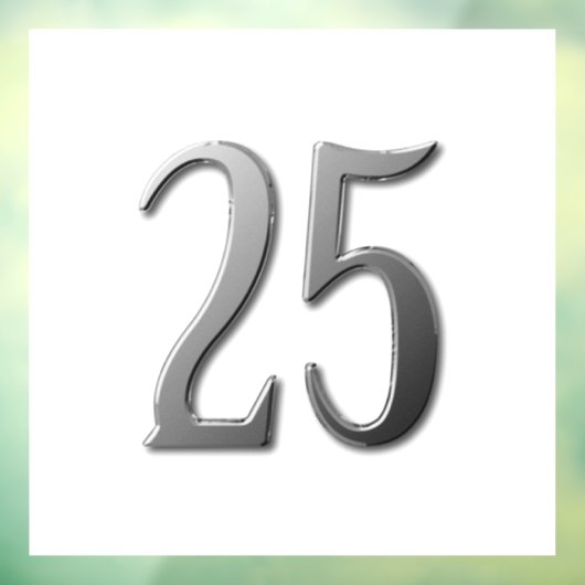 25. Geburtstag Fensteraufkleber (Blatt 3)