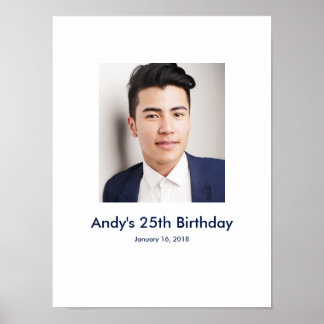 25. Geburtstag Foto Zollanmeldung in Party Board Poster
