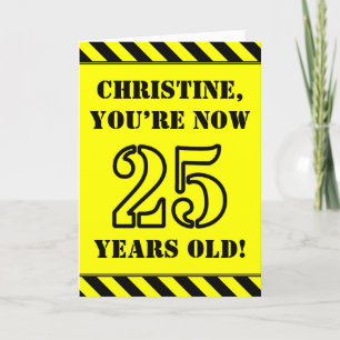 25. Geburtstag: Fun Stencil Style Text, Individuel Karte
