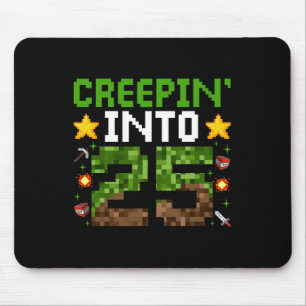25. Geburtstag Gamer Pixel Creepin" in 25 Video G Mousepad
