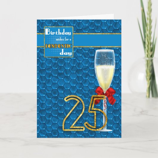 25. Geburtstag - Geometrische Geburtstagskarte Cha Karte (Vorderseite)