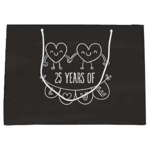 25. Geburtstag Geschenk Chalk Herzen Große Geschenktüte