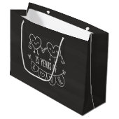 25. Geburtstag Geschenk Chalk Herzen Große Geschenktüte (Vorderseite Schrägansicht)