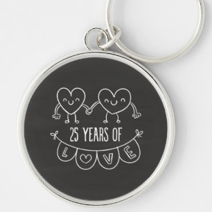 25. Geburtstag Geschenk Chalk Herzen Schlüsselanhänger