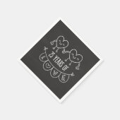 25. Geburtstag Geschenk Chalk Herzen Serviette (Ecke)