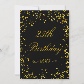 25. Geburtstag Glamour Gold Confetti Einladung