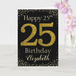 25. Geburtstag Golden Glitzer Card Karte