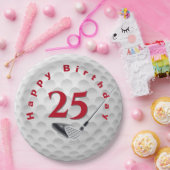 25. Geburtstag Golf Ball Design Paper Plate Pappteller (Party)