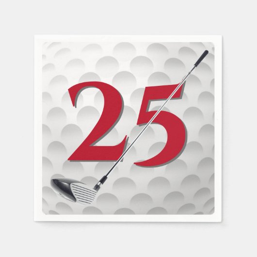 25. Geburtstag Golf Club Napkins Serviette (Vorderseite)