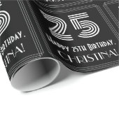 25. Geburtstag: Kunst-Deko inspirierter Blick "25" Geschenkpapier (Rolleneckpunkt)