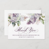 25. Geburtstag Lila Lilac Frühjahr Blume Dankeskarte (Vorne/Hinten)