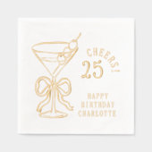 25. Geburtstag Martini 25. Personalisiert Servietten Mit Folie (Vorderseite)