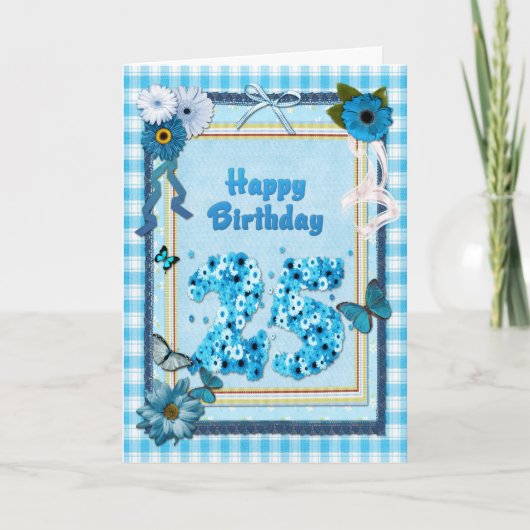 25. Geburtstag mit Scrapbook-Effekt Karte (Vorderseite)