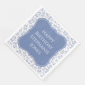 25. Geburtstag Muster Blau/Weiß-Bracket Serviette (Ecke)