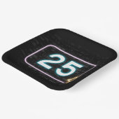 25. Geburtstag Neon Sign On Brick Pappteller (Gewinkelt)