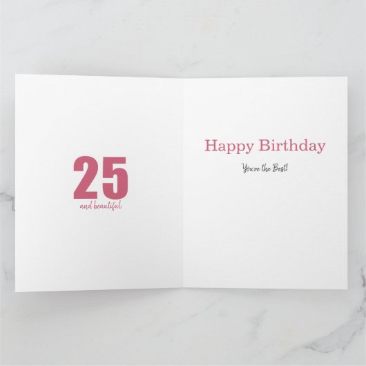 25. Geburtstag Nr. 25 FotoCollage Karte (Innenseite)