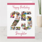25. Geburtstag Nr. 25 FotoCollage Karte (Vorderseite)