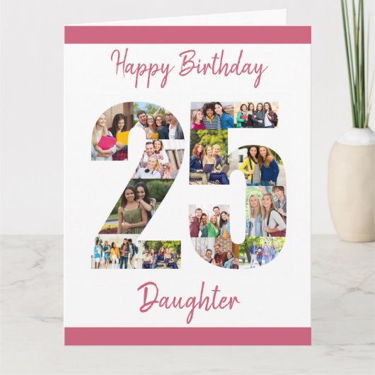 25. Geburtstag Nr. 25 FotoCollage Karte (Vorderseite)